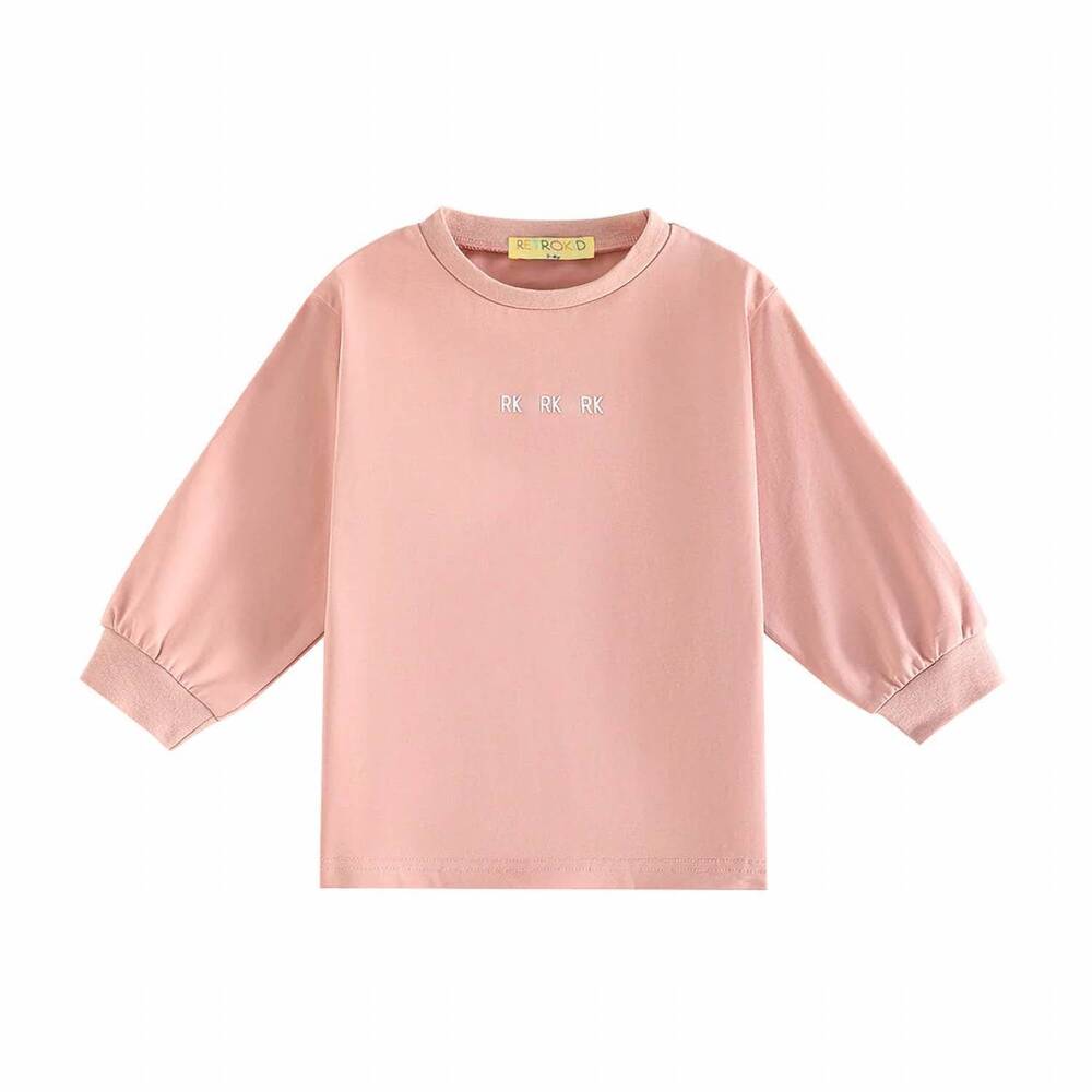NEW RETROKID girls hollis logo long sleeve tee in pink